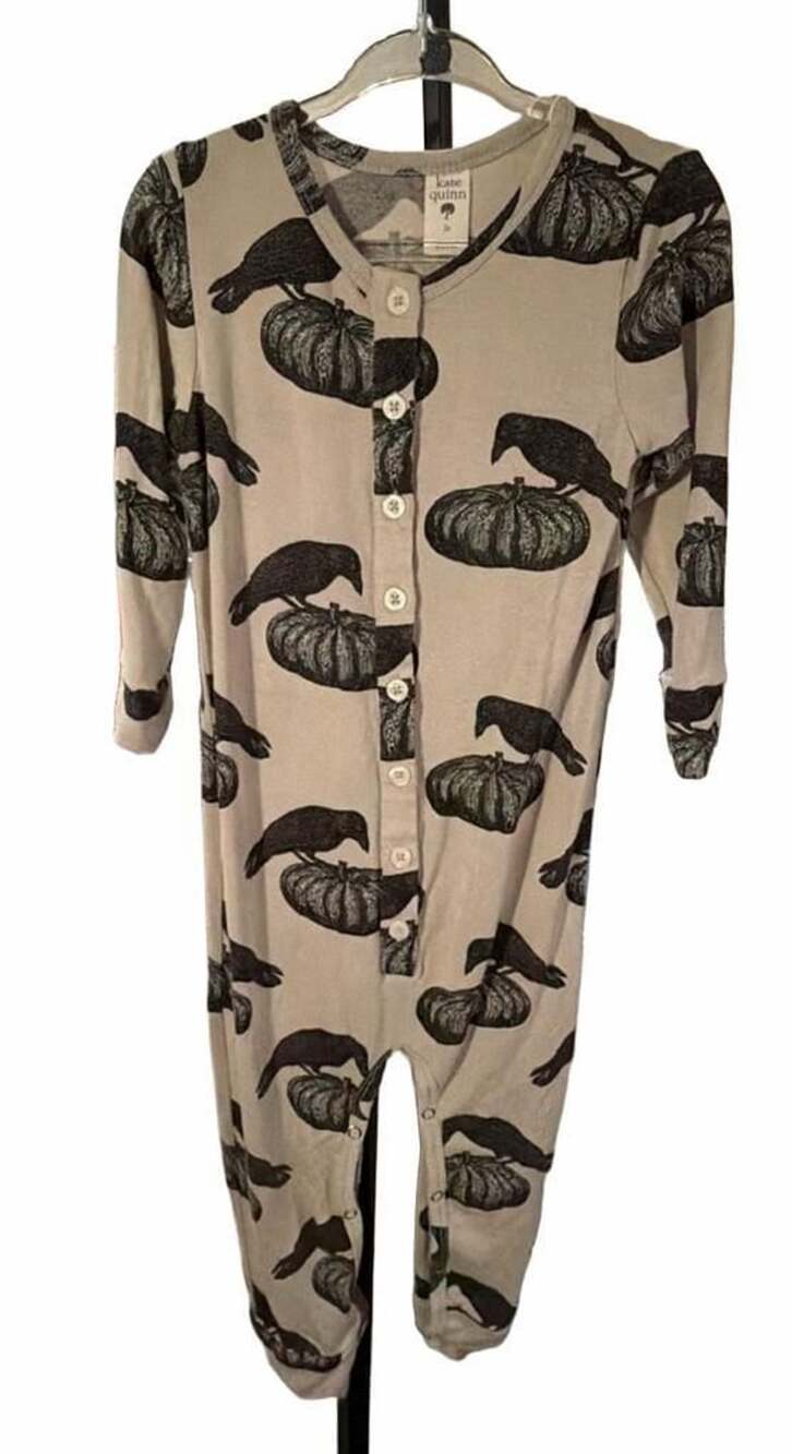 Kate Quinn Romper Size 2t Pumpkin Crow Halloween Modal